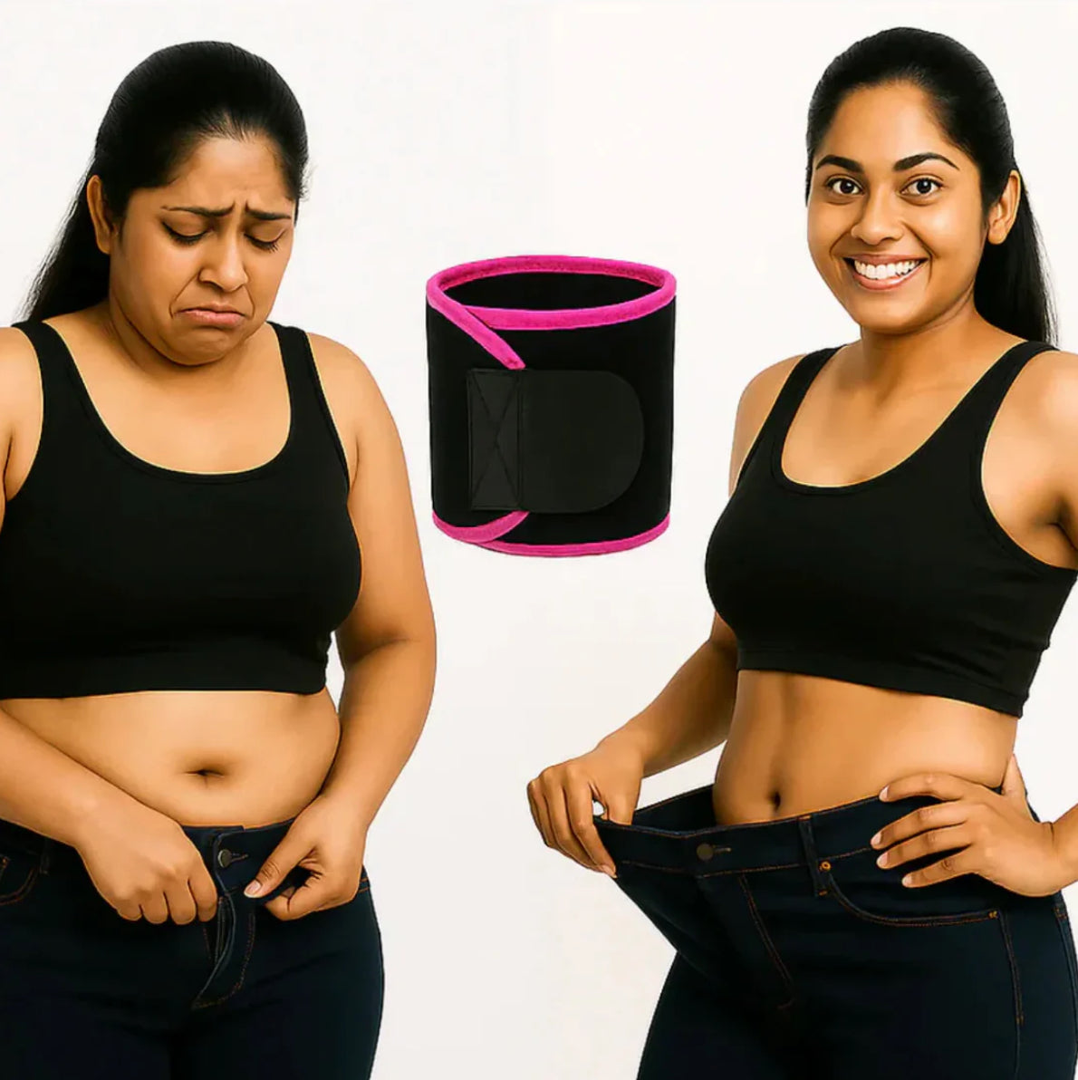 Adjustable Waist Trimmer Sweat Belt for Tummy Control & Daily Wear -Fast Belly fat Loss