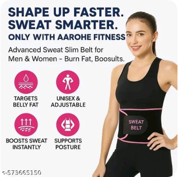 Adjustable Waist Trimmer Sweat Belt for Tummy Control & Daily Wear -Fast Belly fat Loss