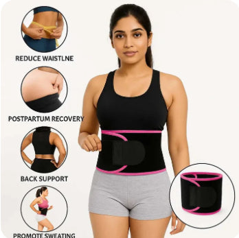 Adjustable Waist Trimmer Sweat Belt for Tummy Control & Daily Wear -Fast Belly fat Loss
